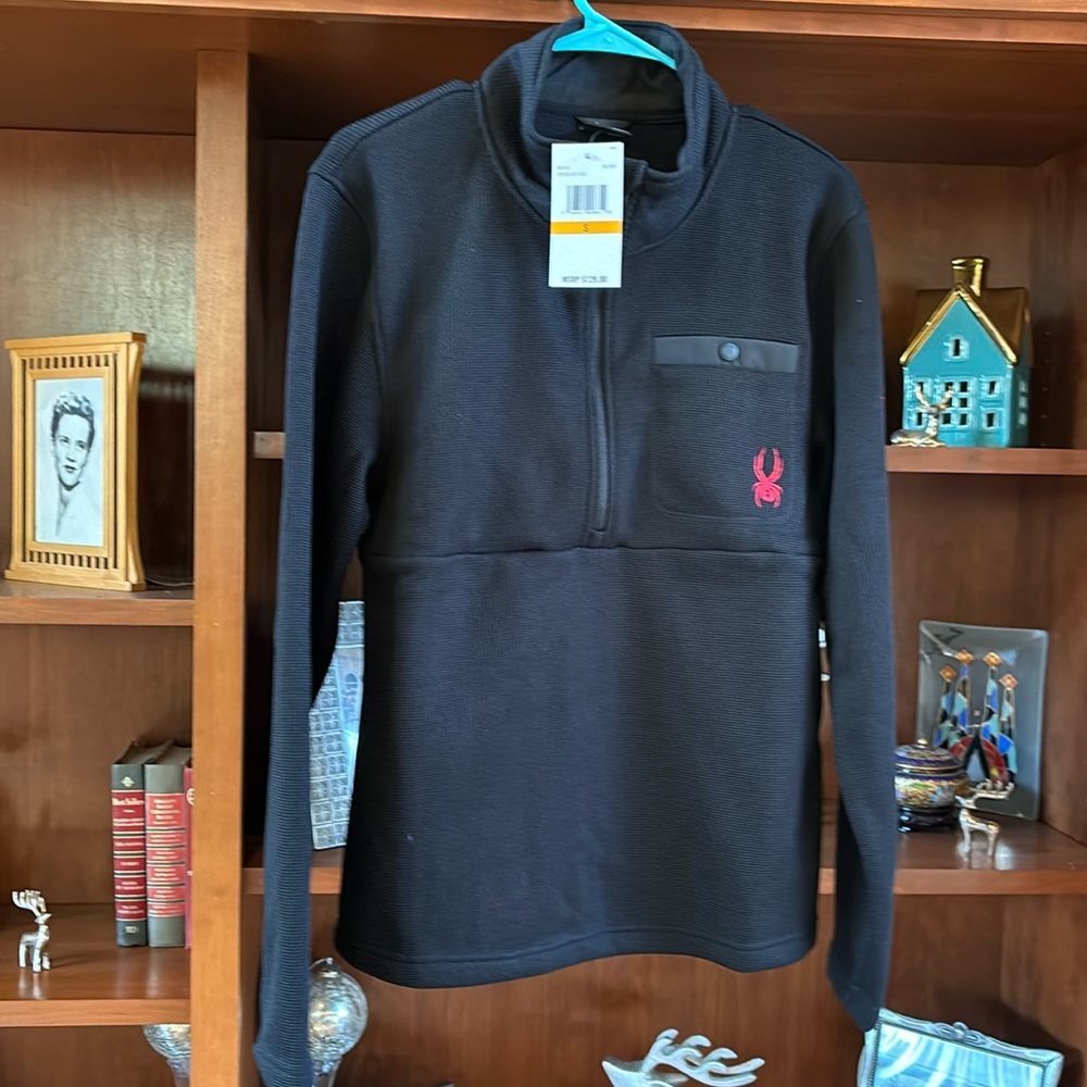 NWT Men’s Spyder 1/2 Zip Pullover Black Size Small